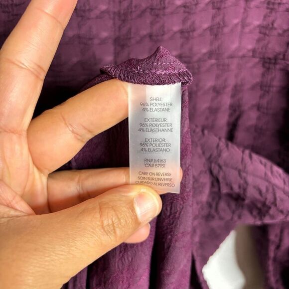 Tommy Hilfiger Zipped Ruffle Fit & Flare Dress Purple Darted Houndstooth 6P - Picture 12 of 13